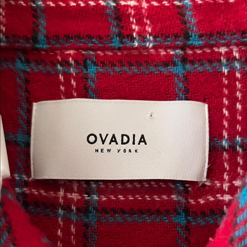 Ovadia & Sons, Red Plaid Men's Flannel Shirt Jacket, Small, R19502, Retail $260 - Picture 2 of 9